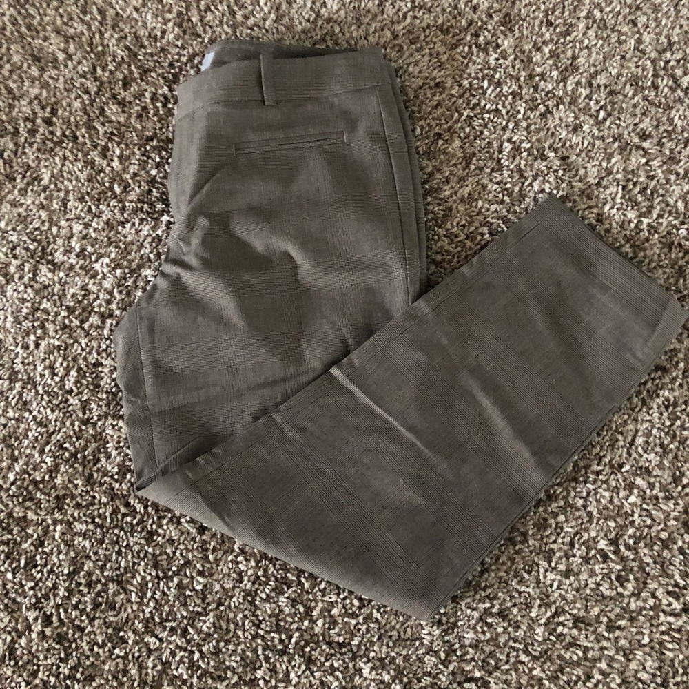 Gap Brown Plaid Slim Cropped Pants
